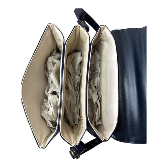 Robert Bestien Originals Womens Vintage 1950s Navy Blue Leather Accordion Purse - Picture 6 of 7